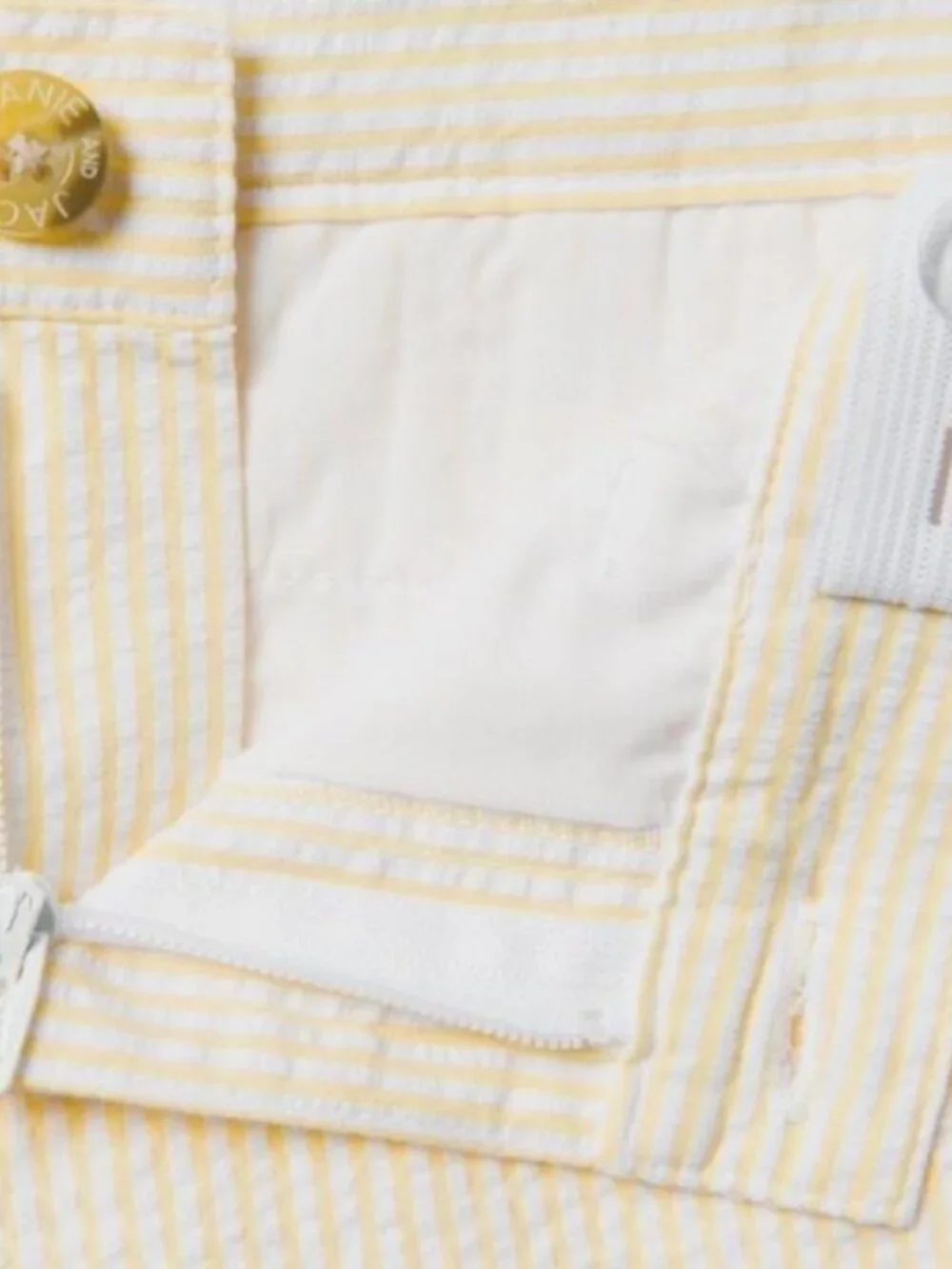 Janie and Jack Yellow Lemonade Stripe Seersucker Short